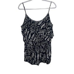Arizona Jean Co. Romper Womens Size Extra Large Black White Sleeveless Pull On